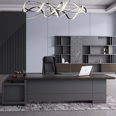 Design en bois moderne de luxe Bureau du président en forme de L pour meubles de bureau