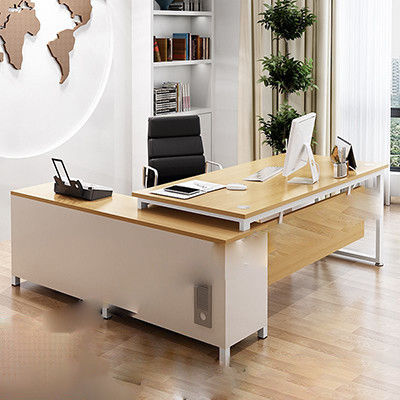 Moderne style simple MDF Matériau en forme de L Chef Directeur Général Bureau Bureau exécutif Bureau avec armoire