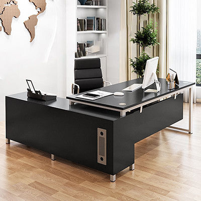 Moderne style simple MDF Matériau en forme de L Chef Directeur Général Bureau Bureau exécutif Bureau avec armoire