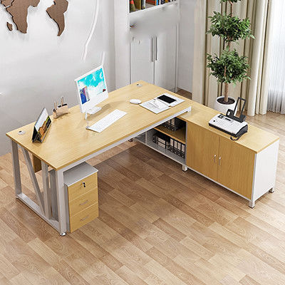 Moderne style simple MDF Matériau en forme de L Chef Directeur Général Bureau Bureau exécutif Bureau avec armoire
