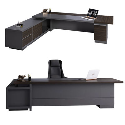 Bureau de bureau moderne Chef Bureau d'extrémité Bureau d'ordinateur en forme de L avec 50 mm d'épaisseur Table Top