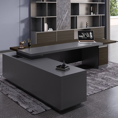 Bureau de bureau moderne Chef Bureau d'extrémité Bureau d'ordinateur en forme de L avec 50 mm d'épaisseur Table Top