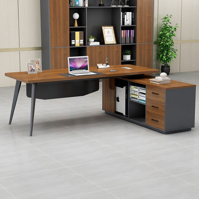 Grand bureau du président avec armoire de stockage de fichiers PANEL Meubles de bureau en bois