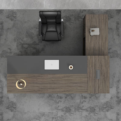 Meubles commerciaux élégants en forme de L Directeur exécutif Directeur général Bureau bureau avec armoire latérale