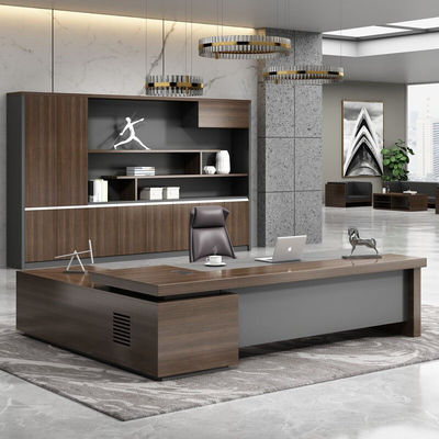 Couleurs personnalisées Table de bureau en bois en forme de L