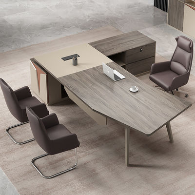 Meubles de bureau confortables Bureau exécutif en bois élégant avec service de commande mixte