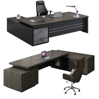 Table de bureau de grande taille avec meubles commerciaux PANEL style bois et forme L