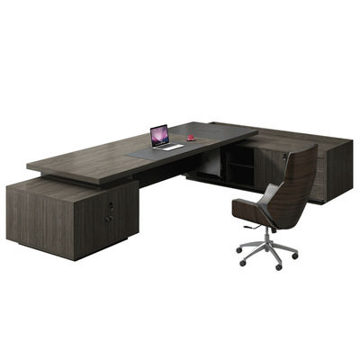 Table de bureau de grande taille avec meubles commerciaux PANEL style bois et forme L