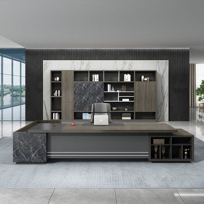 Table de bureau de grande taille avec meubles commerciaux PANEL style bois et forme L