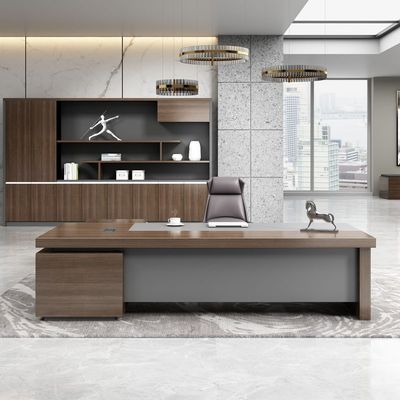 Meubles commerciaux en bois en forme de L Bureau exécutif Bureau pour chef Directeur