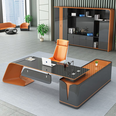 Design de meubles de chambre moderne Bureau de bureau de forme irrégulière avec peinture de cuisson