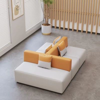 Meubles de bureau espace de repos moderne simple réception canapé et table basse en forme de S