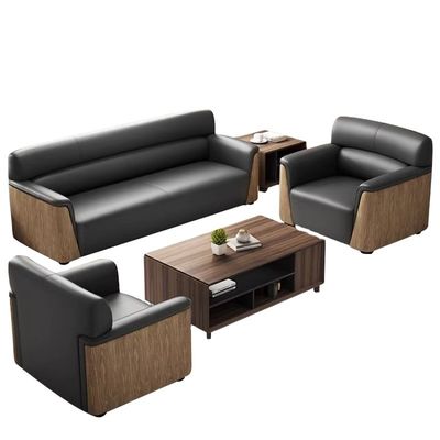 Canapé de bureau en cuir Napa pour un espace de travail moderne et confortable dans la réception des affaires