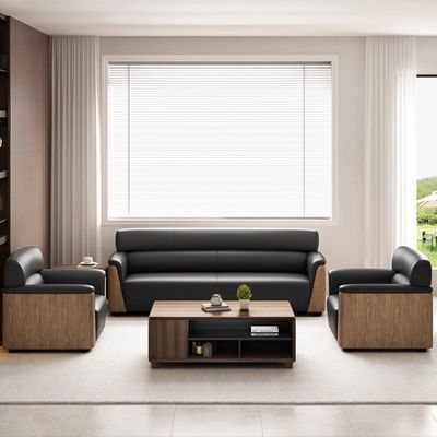 Canapé de bureau en cuir Napa pour un espace de travail moderne et confortable dans la réception des affaires