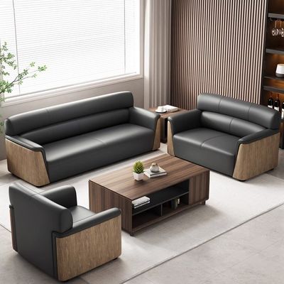 Canapé de bureau en cuir Napa pour un espace de travail moderne et confortable dans la réception des affaires