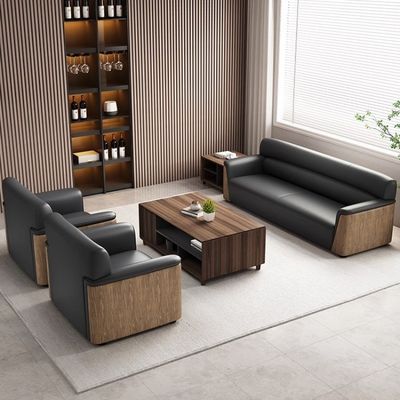Canapé de bureau en cuir Napa pour un espace de travail moderne et confortable dans la réception des affaires