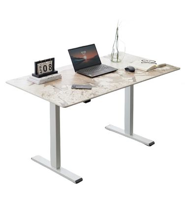 Bureau d'ordinateur de jeu en métal avec plaque de roche personnalisable et ascenseur électrique