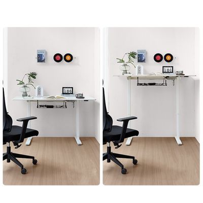 Bureau d'ordinateur de jeu en métal avec plaque de roche personnalisable et ascenseur électrique