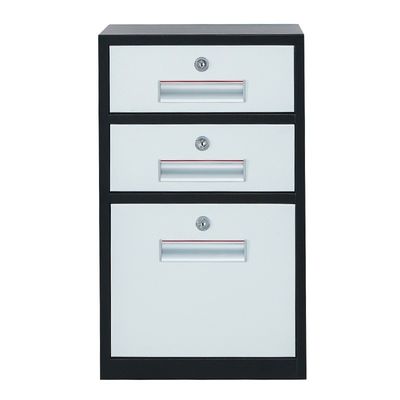 Armoire de dossiers de bureau de conception industrielle avec verrouillage et trois tiroirs mobiles