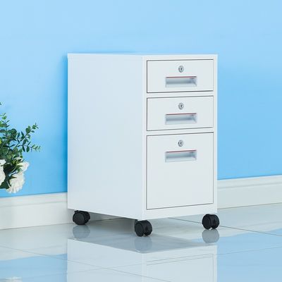 Armoire de dossiers de bureau de conception industrielle avec verrouillage et trois tiroirs mobiles