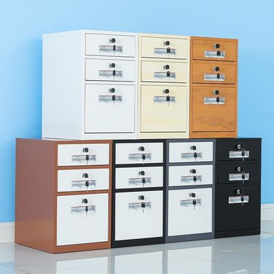 Armoire de dossiers de bureau de conception industrielle avec verrouillage et trois tiroirs mobiles