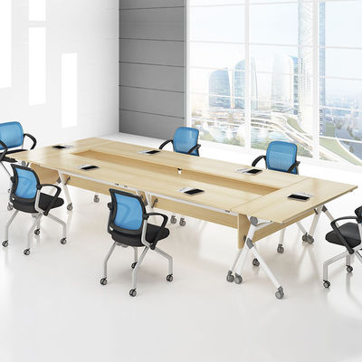 Meubles de bureau commerciaux Bureau en bois Table de conférence multi-personnes avec jambes métalliques