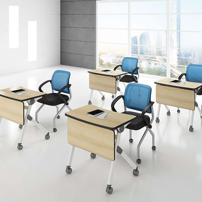 Meubles de bureau commerciaux Bureau en bois Table de conférence multi-personnes avec jambes métalliques