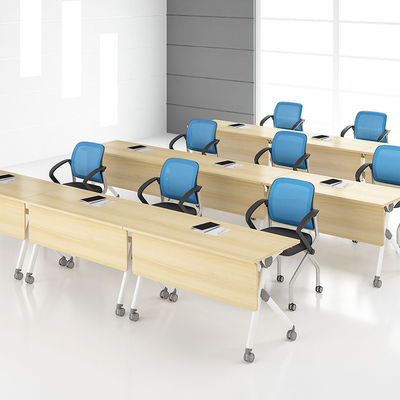 Meubles de bureau commerciaux Bureau en bois Table de conférence multi-personnes avec jambes métalliques