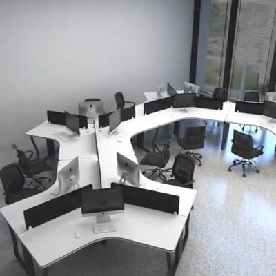 6 personnes MDF Bureau poste de travail avec conception contemporaine et fonction Bureau d'écriture