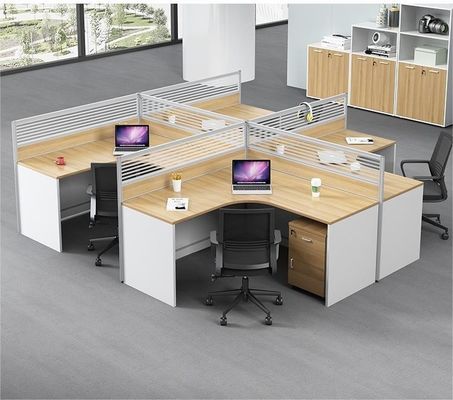 Couleurs personnalisées 4 personnes Partitions de bureau Table de travail avec conception extensible