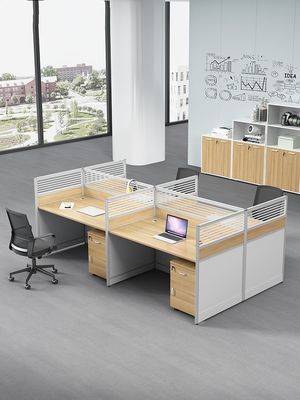 Couleurs personnalisées 4 personnes Partitions de bureau Table de travail avec conception extensible