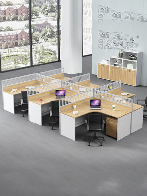 Couleurs personnalisées 4 personnes Partitions de bureau Table de travail avec conception extensible