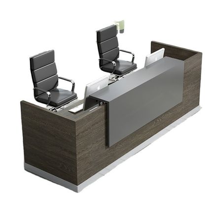 Comptoir de bureau de luxe en bois pour la réception d'affaires et le salon de beauté