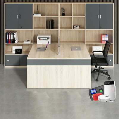 Armoire à double siège Écran poste de travail Bureau d'ordinateur Style moderne pour salle de finance