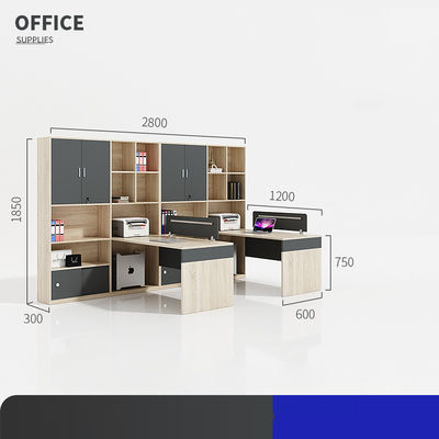 Armoire à double siège Écran poste de travail Bureau d'ordinateur Style moderne pour salle de finance