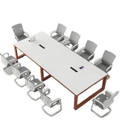 Tableau de conférence blanc personnalisable Tableau long simple pour la négociation multi dans le bureau
