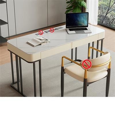 Meubles de bureau en marbre Table de bureau exécutive en forme de L pour meubles commerciaux