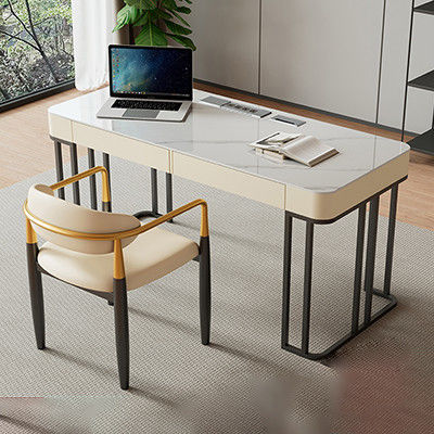 Meubles de bureau en marbre Table de bureau exécutive en forme de L pour meubles commerciaux