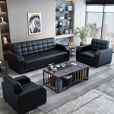 Meubles de bureau modernes canapé en cuir personnalisé ensemble de style chinois contemporain 2 ensembles