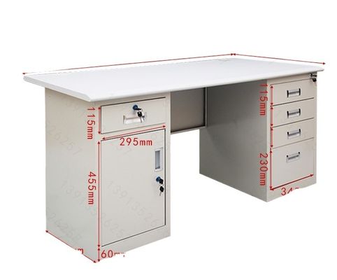 Bureau d'ordinateur en acier inoxydable moderne certifié ISO9001/ISO14001 avec tiroir verrouillable