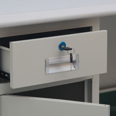 Bureau d'ordinateur en acier inoxydable moderne certifié ISO9001/ISO14001 avec tiroir verrouillable