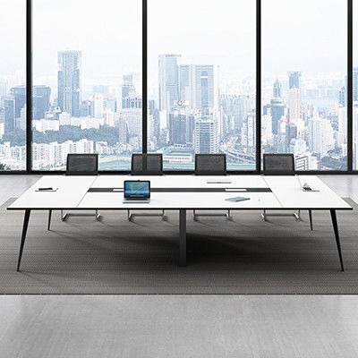 Meubles de bureau en bois massif sur mesure Table de conférence blanche de luxe Salle de réunion moderne Table 10