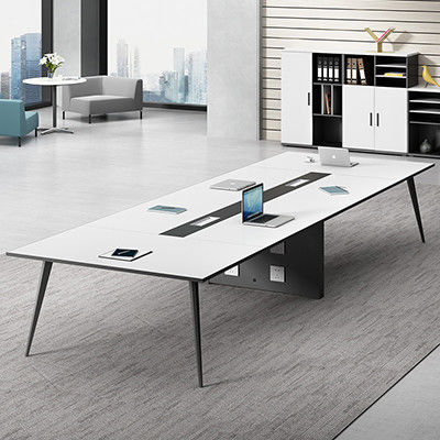 Meubles de bureau en bois massif sur mesure Table de conférence blanche de luxe Salle de réunion moderne Table 10