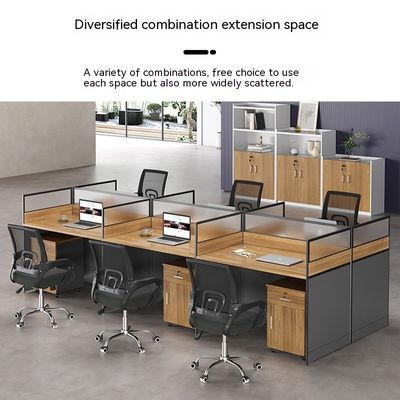 Station de travail du personnel de style moderne avec combinaison de bureaux et de chaises personnalisables