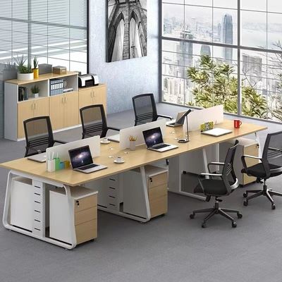 Moderne simple 4-6 Personnes Bureau de combinaison de postes du personnel pour le bureau d'entreprise Personnalisable