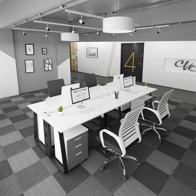 Moderne simple 4-6 Personnes Bureau de combinaison de postes du personnel pour le bureau d'entreprise Personnalisable