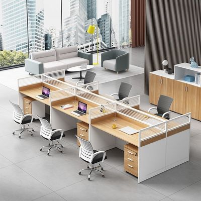 Combinaison de bureau et de chaise à quatre bits artificiels pour les entreprises multifonctionnelles