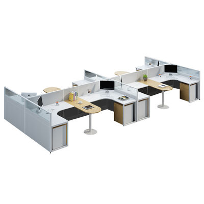 Station de travail de bureau moderne certifiée ISO9001/ISO14001 pour 4 personnes