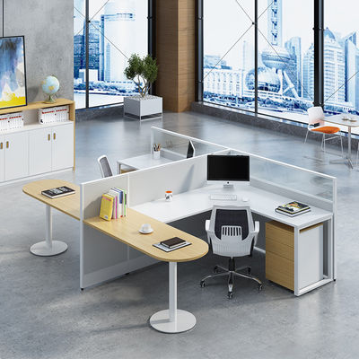 Station de travail de bureau moderne certifiée ISO9001/ISO14001 pour 4 personnes
