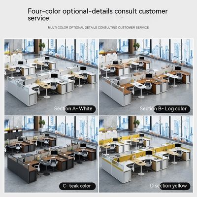 Station de travail de bureau moderne certifiée ISO9001/ISO14001 pour 4 personnes